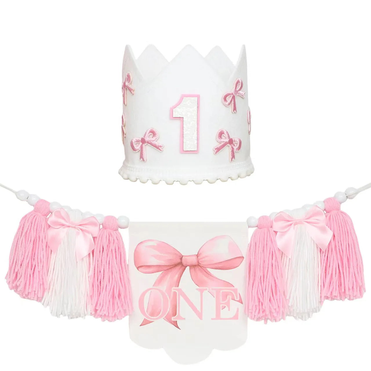 Boho 1st Birthday High Chair Banner – Baby Party & Nursery Decoration