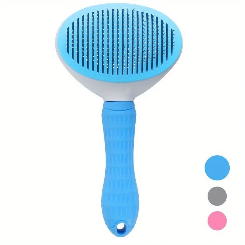 One-Click Pet Hair Removal Comb Slicker Brush for Dogs & Cats – Easy Grooming Tool with Automatic Cleaning