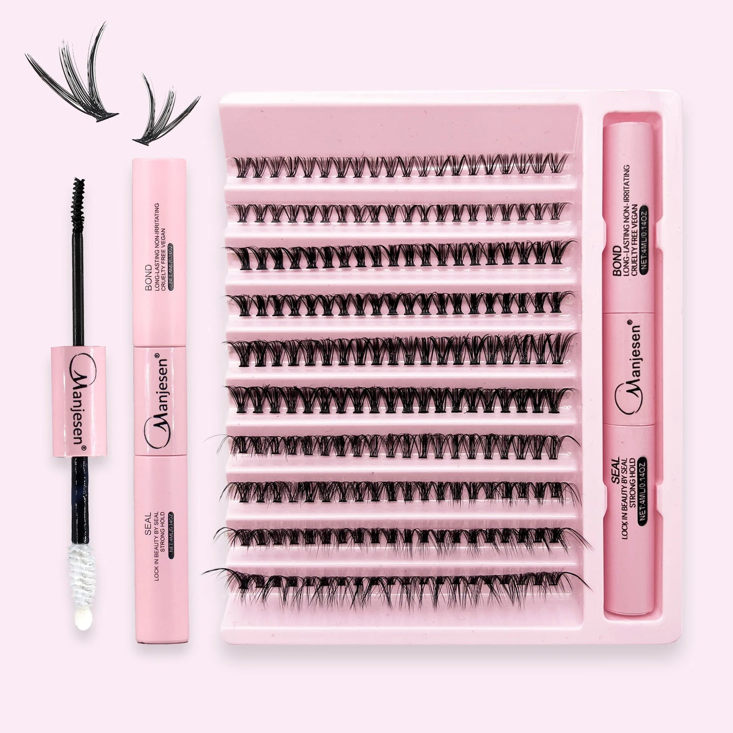 DIY Eyelash Extension Kit – 200 PCS Clusters with Bond & Seal Glue