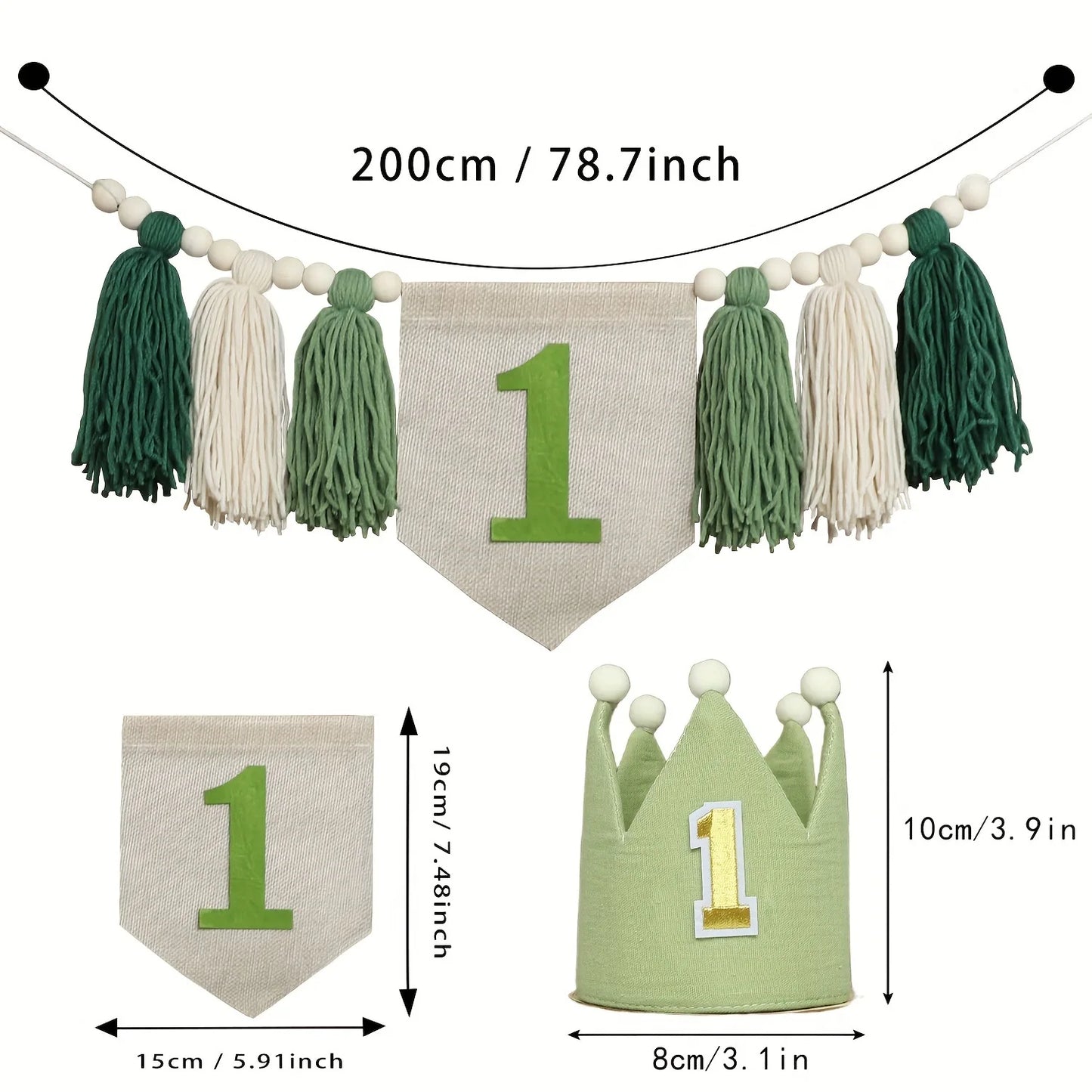 Boho 1st Birthday High Chair Banner – Baby Party & Nursery Decoration