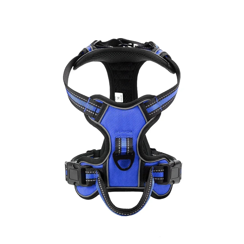 Adjustable Reflective Nylon Dog Harness Vest – Soft No-Pull Pet Harness for Small to Large Dogs