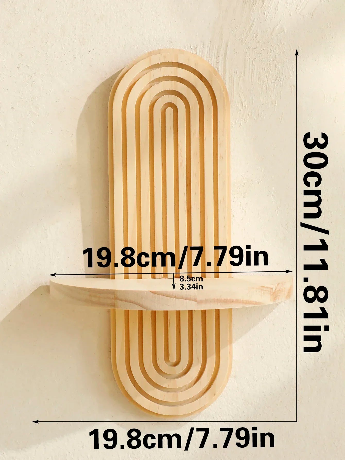 Boho Wooden Wall Shelf – Modern Wall-Mounted Storage & Display Rack