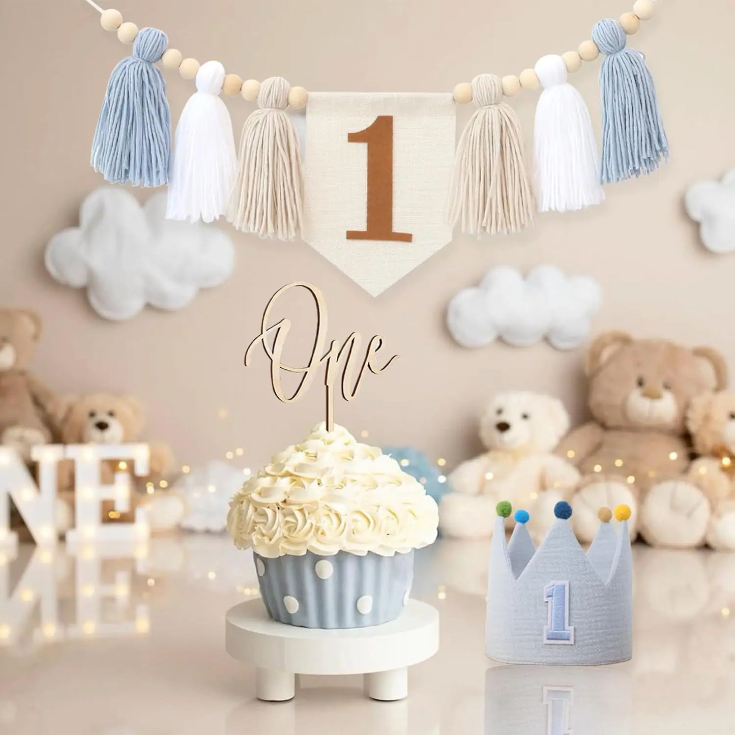 Boho 1st Birthday High Chair Banner – Baby Party & Nursery Decoration