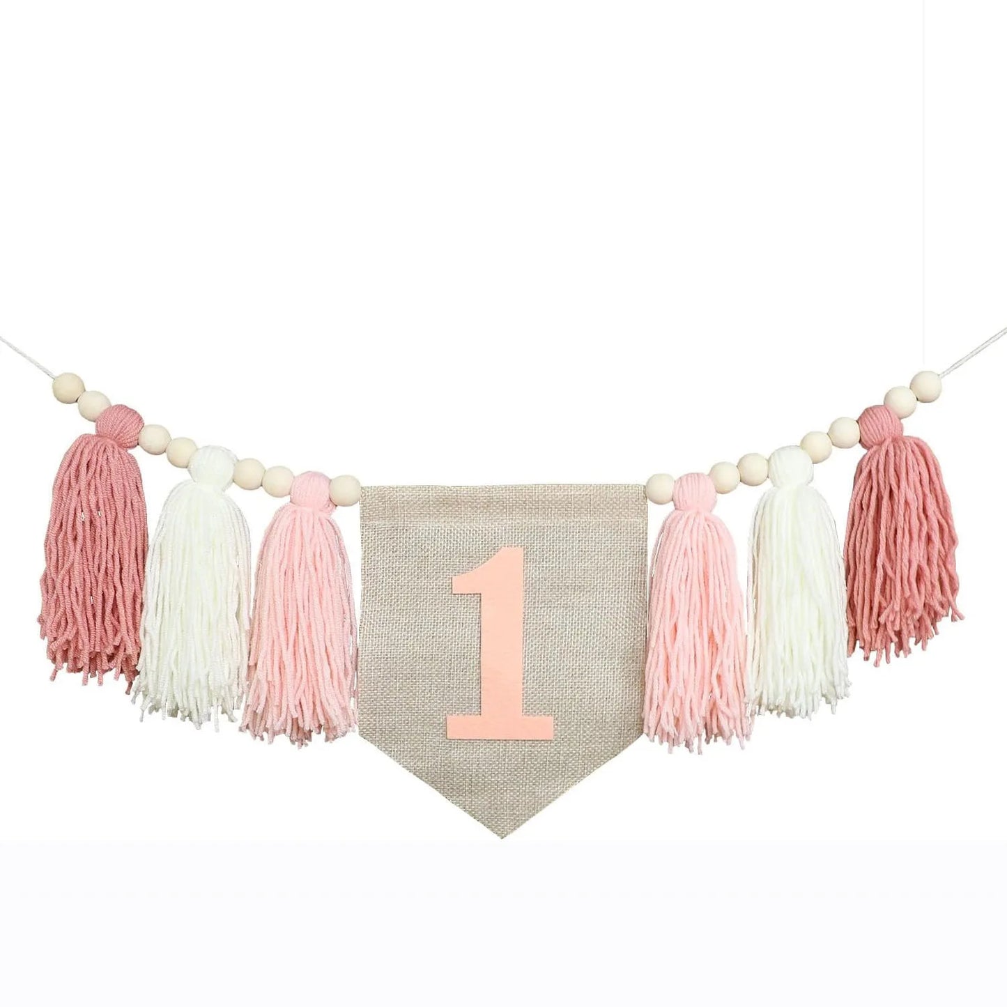 Boho 1st Birthday High Chair Banner – Baby Party & Nursery Decoration