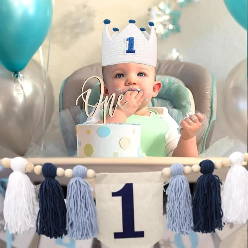 Boho 1st Birthday High Chair Banner – Baby Party & Nursery Decoration
