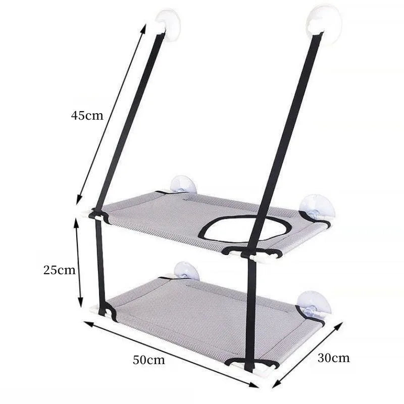 Cat Hammock Window Bed with Suction Cups – Double-Decker Hanging Seat & Tunnel Perch for Cats and Kittens
