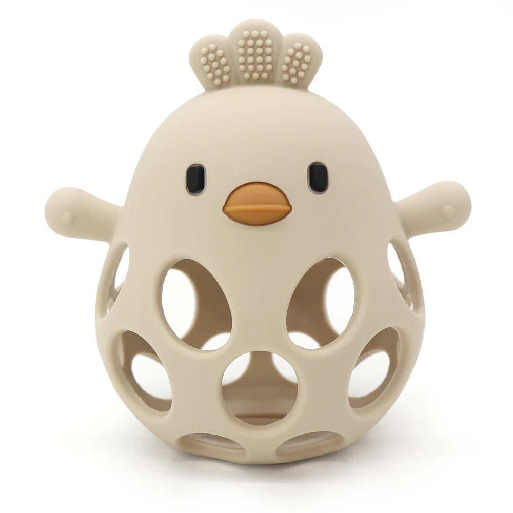 Cartoon Chick Silicone Baby Teether – Soft Chew Toy for Teething Relief
