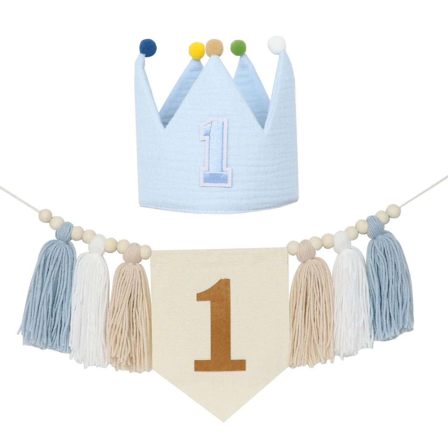 Boho 1st Birthday High Chair Banner – Baby Party & Nursery Decoration