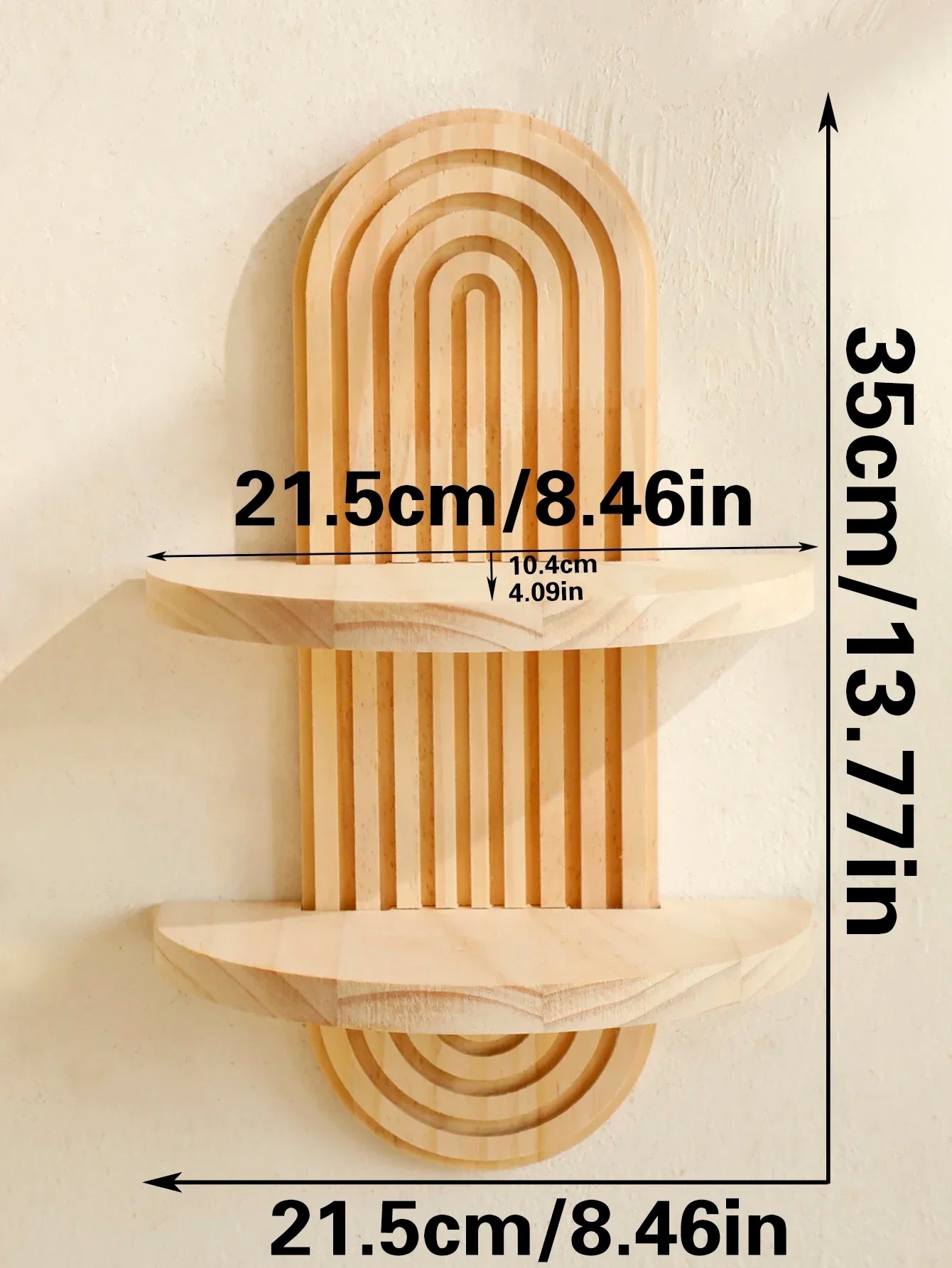 Boho Wooden Wall Shelf – Modern Wall-Mounted Storage & Display Rack