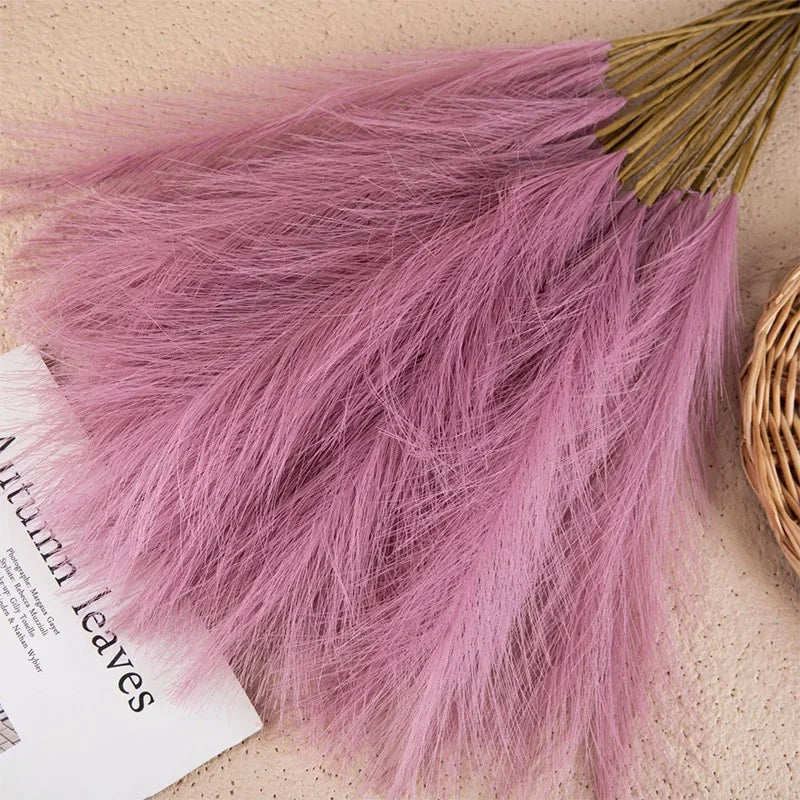 5PCS 55CM Fluffy Pampas Grass – Boho Artificial Flower for Home, Wedding & Party Decor