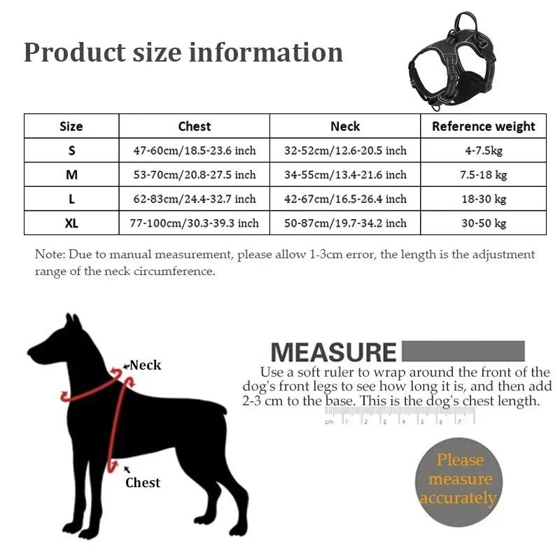 Adjustable Reflective Nylon Dog Harness Vest – Soft No-Pull Pet Harness for Small to Large Dogs