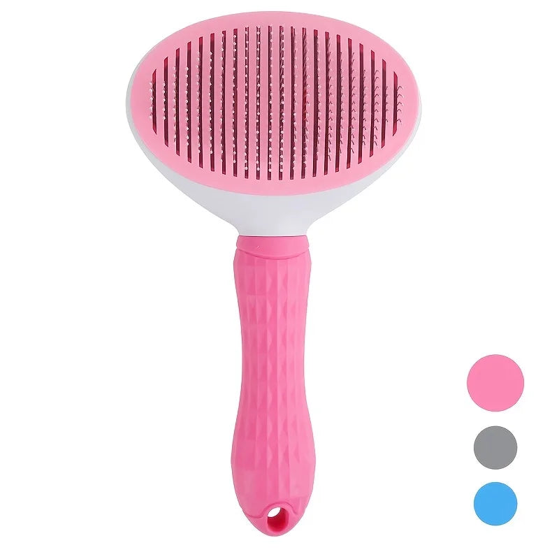 One-Click Pet Hair Removal Comb Slicker Brush for Dogs & Cats – Easy Grooming Tool with Automatic Cleaning