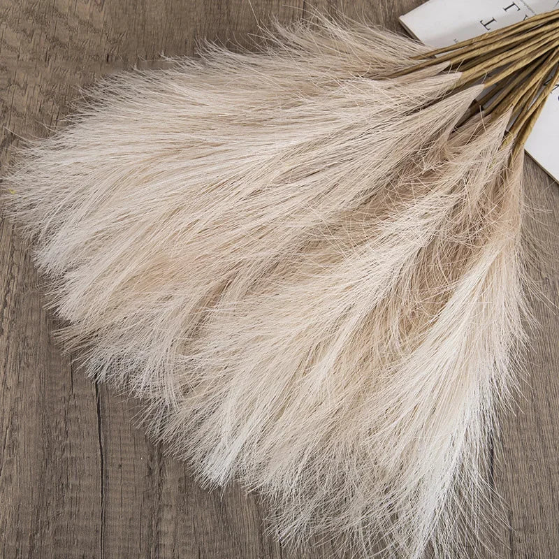 5PCS 55CM Fluffy Pampas Grass – Boho Artificial Flower for Home, Wedding & Party Decor