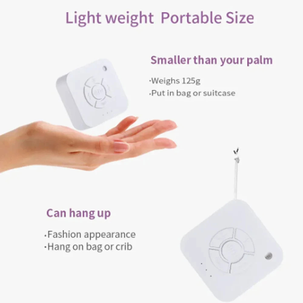 White Noise Sound Machine 9 Sounds, Breathing Light, Timer, Type-C, for Baby & Travel