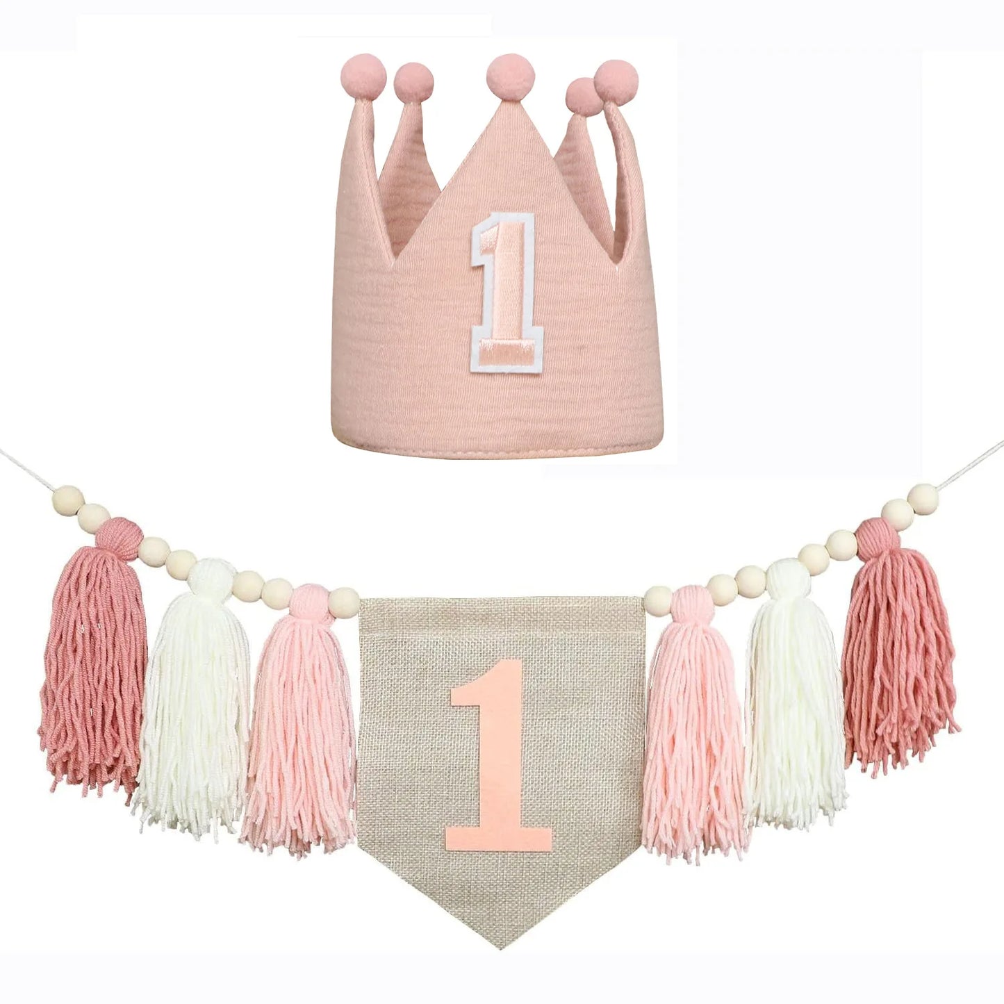 Boho 1st Birthday High Chair Banner – Baby Party & Nursery Decoration