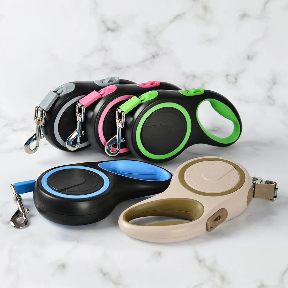 Retractable Dog Leash 5m/8m – Adjustable Rope Walking & Hiking Leash for Small to Large Dogs up to 50kg