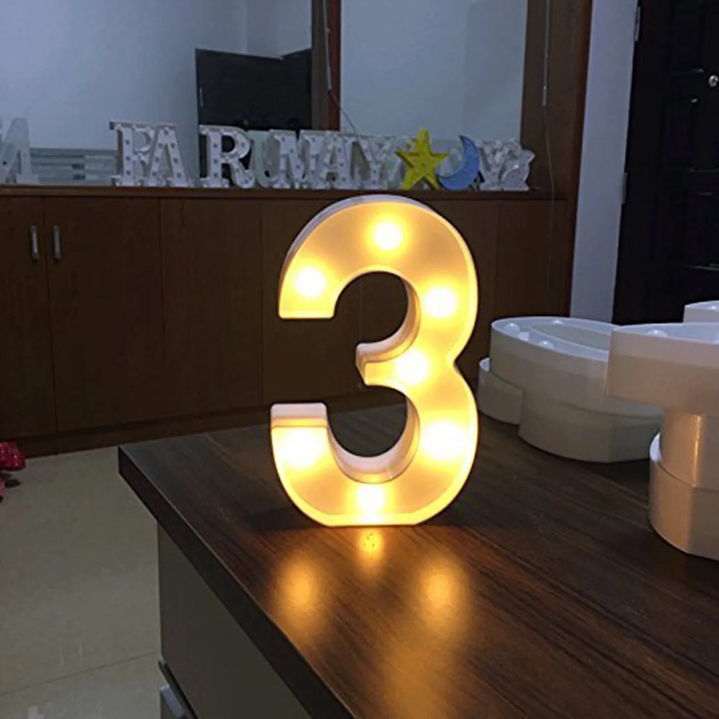 LED Light-Up Letter/Number Sign – Battery Operated Party & Wedding Decor (No Batteries)