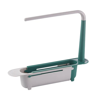 Telescopic Sink Shelf Organizer – Adjustable Soap, Sponge Holder & Drain Rack for Kitchen Sink Storage