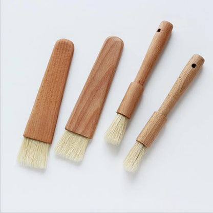 1pc Kitchen Bristle Brush – Round Handle Baking & BBQ Pastry Brush