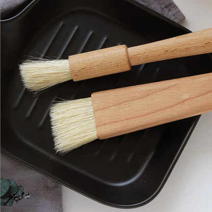 1pc Kitchen Bristle Brush – Round Handle Baking & BBQ Pastry Brush