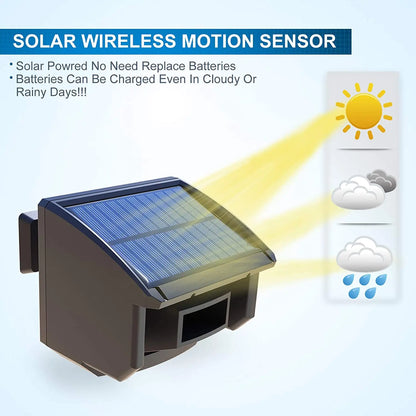 400m Solar Wireless Driveway Motion Sensor Alarm