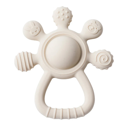 Silicone Baby Teether & Rattle – Food Grade Soothing Sensory Toy for Toddlers