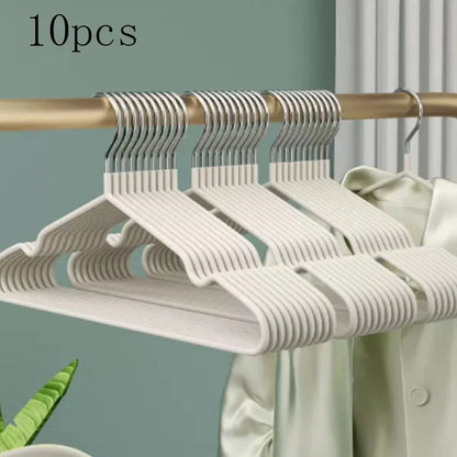 10pcs Non-Slip Plastic Clothes Hangers Space-Saving, Portable & Durable for Home Use