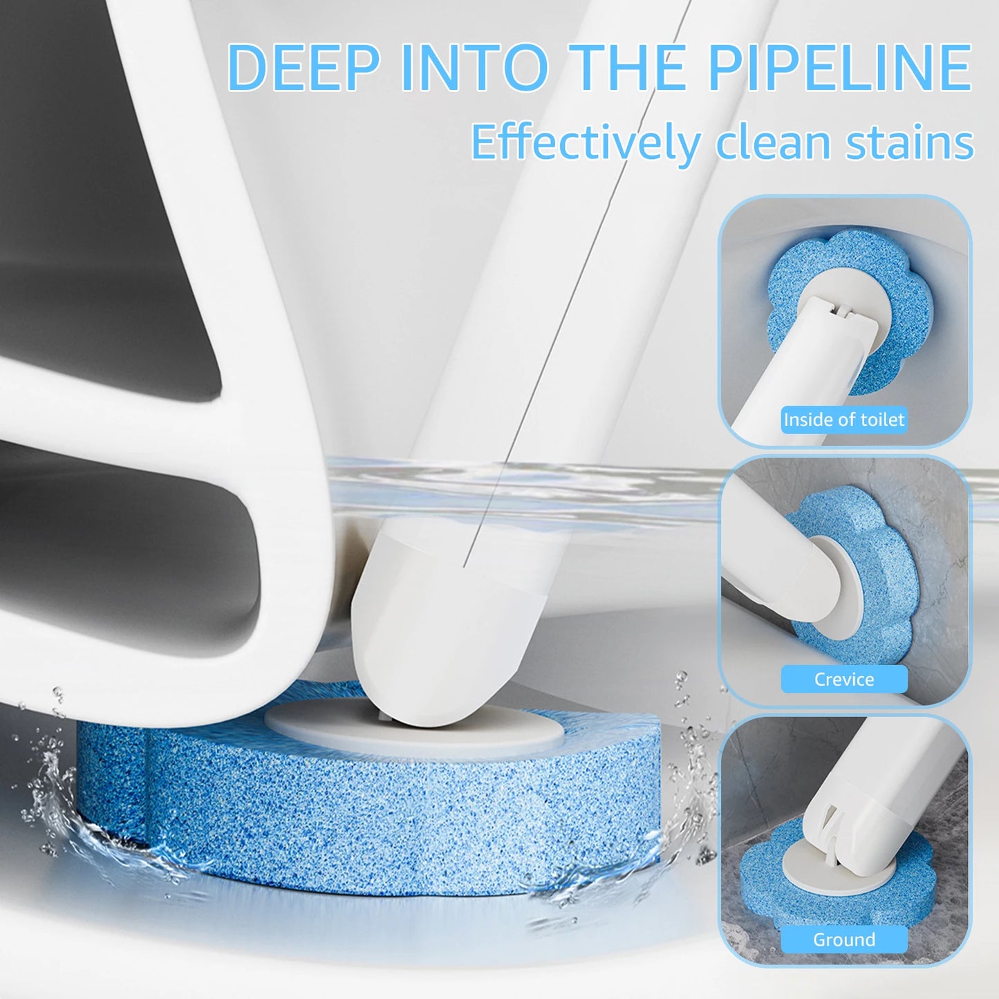 Disposable Toilet Brush with Long Handle & Replaceable Head – Bathroom Cleaning Tool