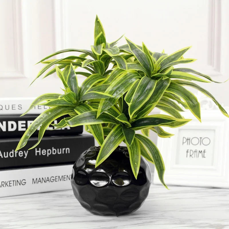 36cm Artificial Palm Tree with 3 Heads Tropical Desktop Decor Plant