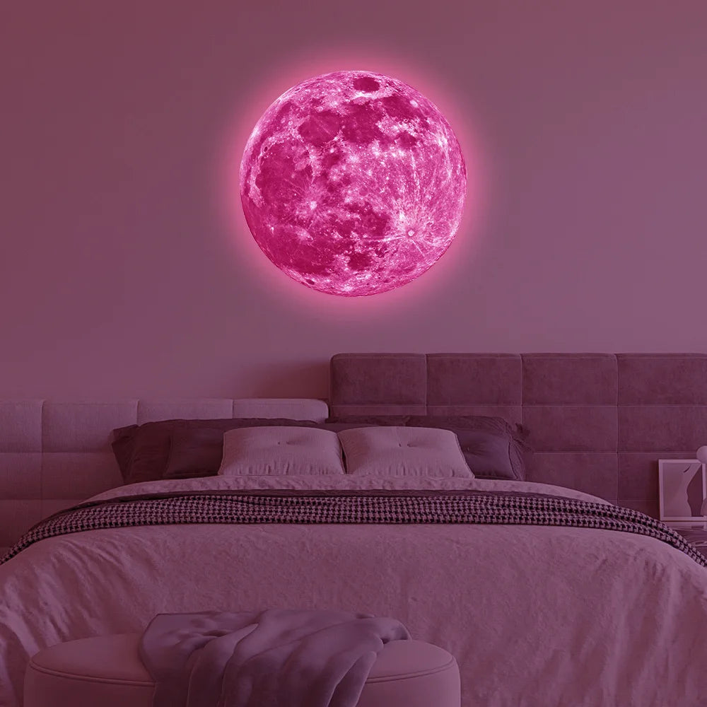 3D Luminous Moon Wall Sticker Glow