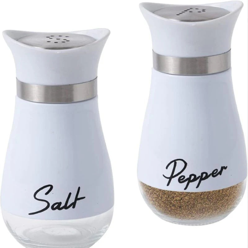 1Set/2pcs Stainless Steel and Glass Seasoning Bottle Set - Perfect for Barbecue, Pepper, Salt, and More - Kitchen Supplies