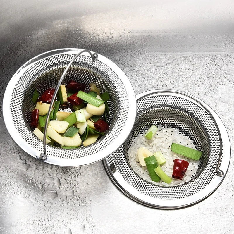 Stainless Steel Sink & Bathtub Hair Catcher Durable Mesh Strainer with Handle