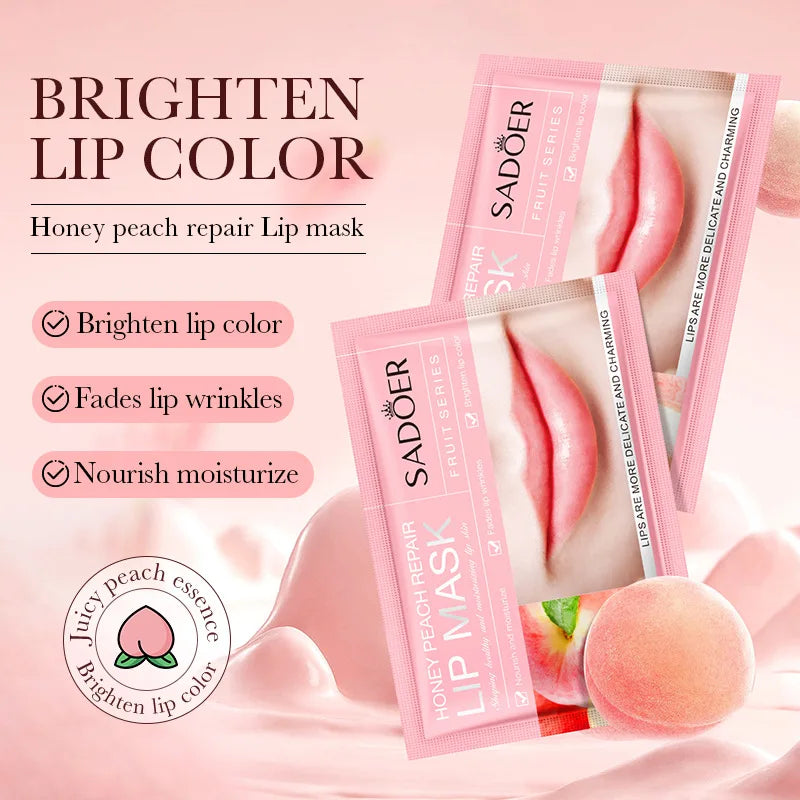 SADOER 10pcs Fruit Lip Masks Nourishing Collagen Lip Care