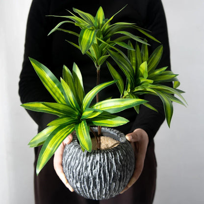 36cm Artificial Palm Tree with 3 Heads Tropical Desktop Decor Plant