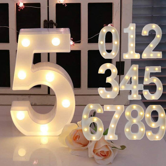 LED Light-Up Letter/Number Sign – Battery Operated Party & Wedding Decor (No Batteries)
