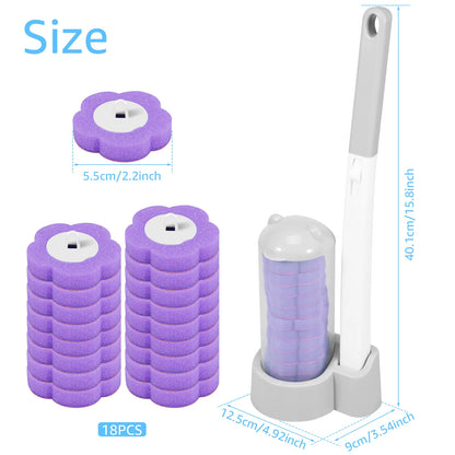 Disposable Toilet Brush with Long Handle & Replaceable Head – Bathroom Cleaning Tool