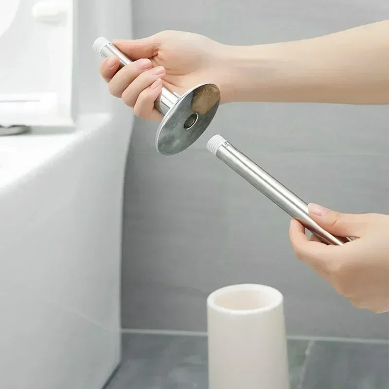 Nordic Style Golden Toilet Brush with Holder – Bathroom & Floor Cleaning Tool