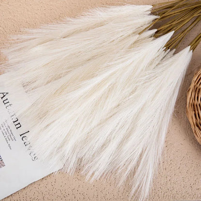 5PCS 55CM Fluffy Pampas Grass – Boho Artificial Flower for Home, Wedding & Party Decor
