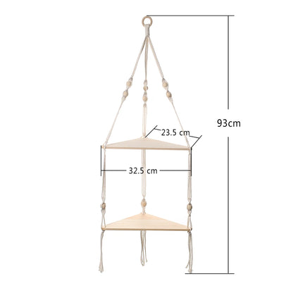 1/2/3-Tier Boho Corner Wall Shelf – Floating Wood Display for Home Decor
