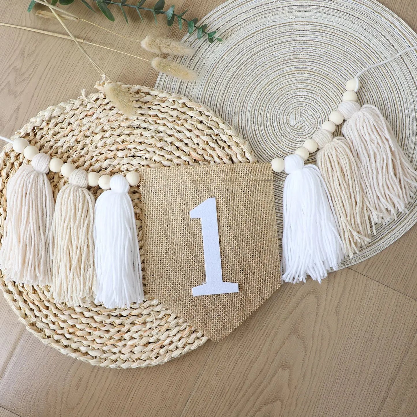 Boho 1st Birthday High Chair Banner – Baby Party & Nursery Decoration