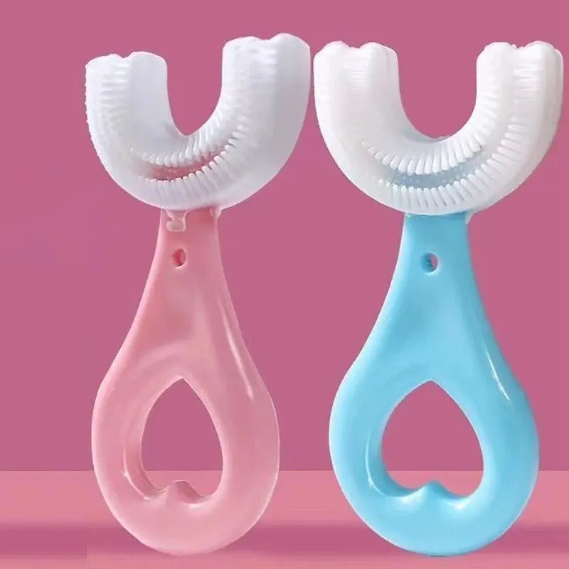 2pcs U-Shaped Kids Toothbrush – Baby & Toddler Oral Cleaning Tool