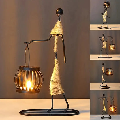 Nordic Metal Candlestick – Abstract Sculpture Candle Holder, Handmade Home Decor 2024