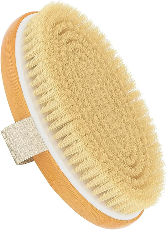 Natural Bristle Dry Body Brush – Exfoliate & Prevent Ingrown Hairs