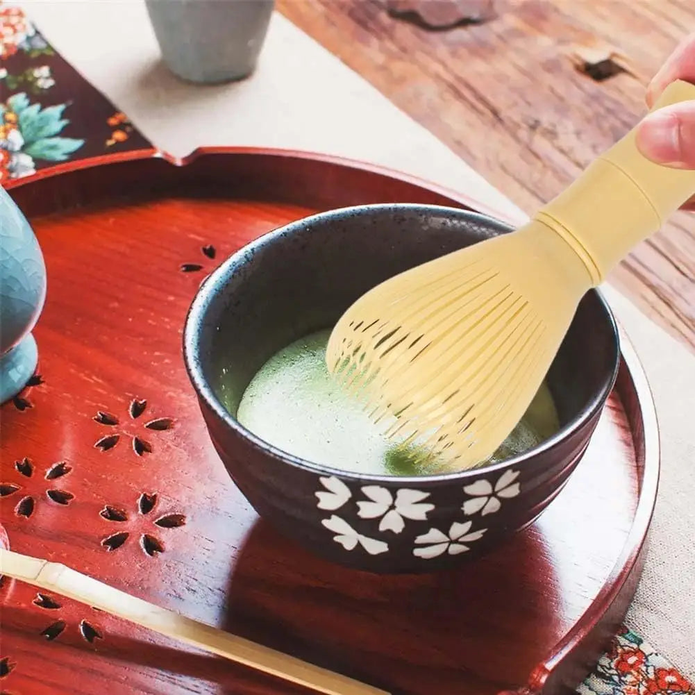 1pc Resin Matcha Whisk with Holder – Reusable Tea Ceremony Tool