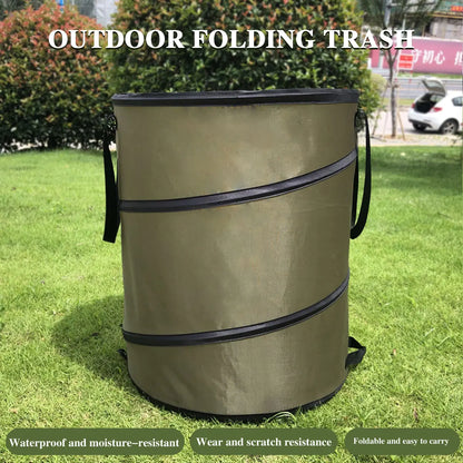 1pc Pop-Up Portable Trash Can – Folding Camping, Garden, Outdoor Garbage & Leaf Bag