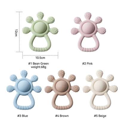 Silicone Baby Teether & Rattle – Food Grade Soothing Sensory Toy for Toddlers