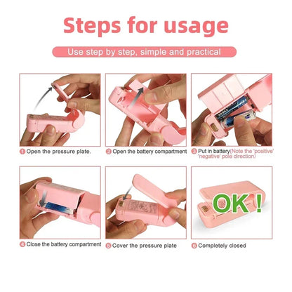 Mini Heat Bag Sealer – Portable Thermal Plastic Food Bag Closure, Food Packaging Sealing Machine