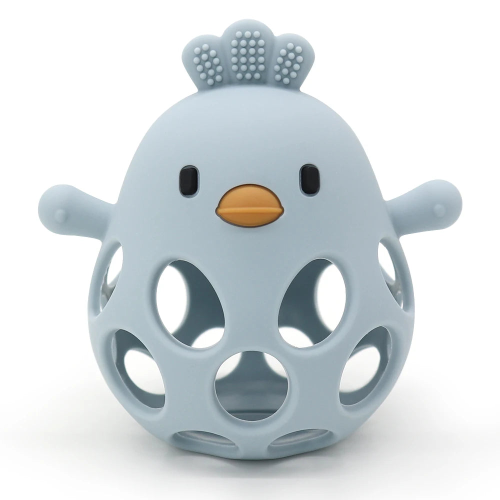 Cartoon Chick Silicone Baby Teether – Soft Chew Toy for Teething Relief