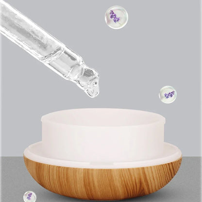 350ML Wood Grain Ultrasonic Essential Oil Diffuser with Remote & 7-Color LED Light