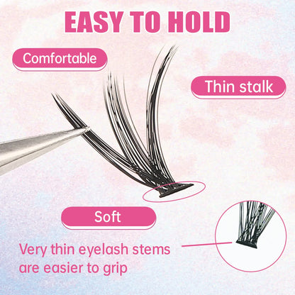 DIY Eyelash Extension Kit – 200 PCS Clusters with Bond & Seal Glue